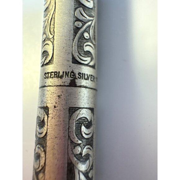 Vintage Sheaffer Pen Sterling Silver Engraved Grape Floral Design USA - Picture 7 of 9